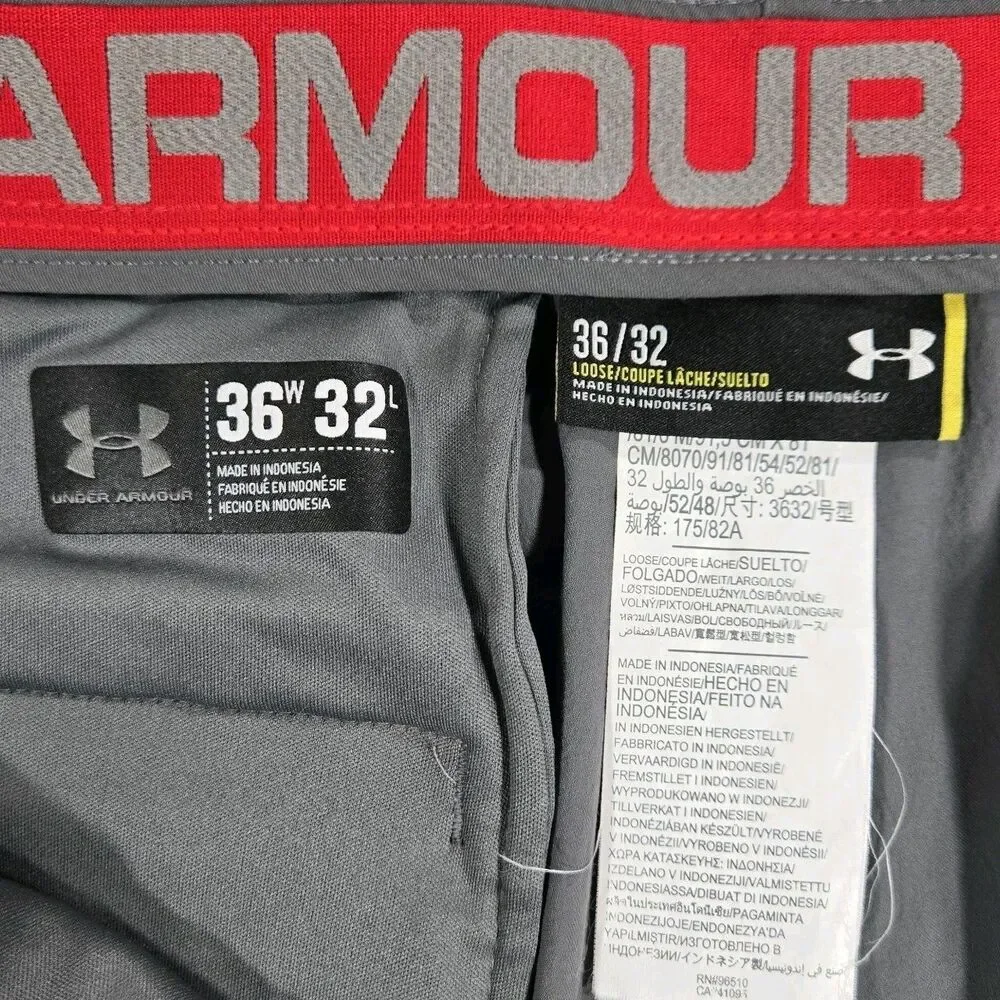 Mens Under Armour Match Play Golf Pants Gray Performance Stretch 36x32